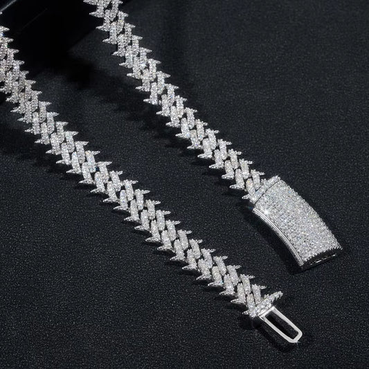 Hiphop 10Mm Iced Out Moissanite Cuban Chain Necklace Men Jewelry 925 Sterling Silver Bracelet Pass Diamond Tester Wholesale Gift