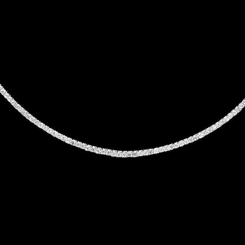 IGI CERTIFIED 14K White Gold 4. Ct Earth Mined Real Diamond Tennis Necklace 16"