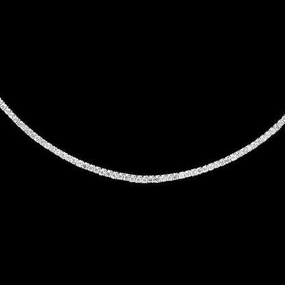 IGI CERTIFIED 14K White Gold 4. Ct Earth Mined Real Diamond Tennis Necklace 16"