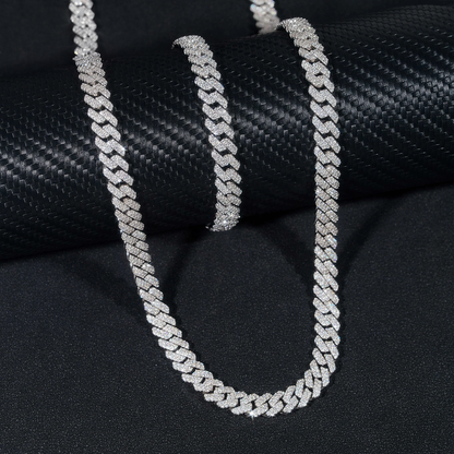 8mm Cuban Link Necklace - Moissanite