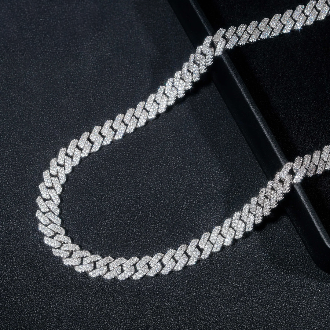 8mm Cuban Link Necklace - Moissanite