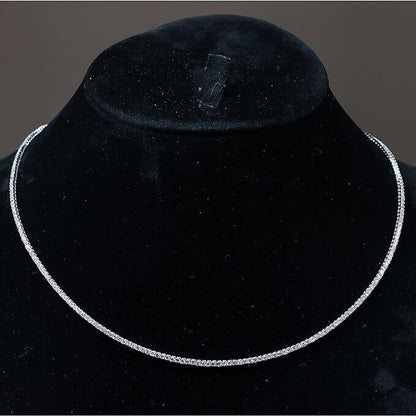 IGI CERTIFIED 14K White Gold 4. Ct Earth Mined Real Diamond Tennis Necklace 16"