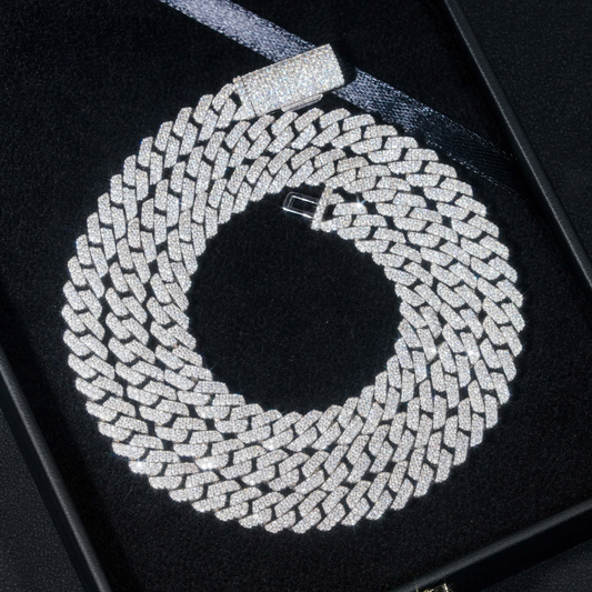 8mm Cuban Link Necklace - Moissanite